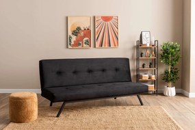 Τριθέσιος Καναπές Κρεβάτι Μαύρο NILUNE 64x180x78