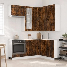 vidaXL Μονάδα κουζίνας LUCCA 8 pcs Καπνισμένο Ξύλο Δρυός