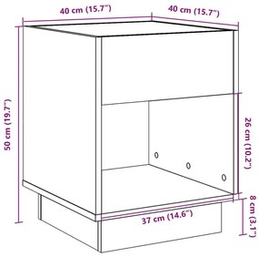 Κομοδίνο Άπειρο Φως LED Λευκό 40x40x50 εκ. - Λευκό