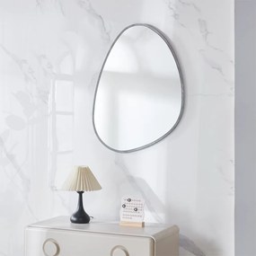 Καθρέφτης επιτοίχιος Nextdeco 80x60εκ πλαίσιο MDF όψη γκρι μάρμαρο.