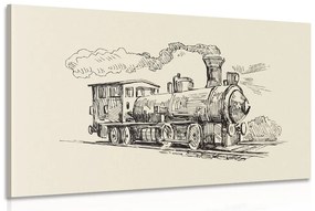 Εικόνα τρένου σε ρετρό σχέδιο - 90x60