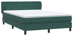 vidaXL Κρεβάτι Boxspring με Στρώμα Σκούρο Πράσινο 160x210εκ. Βελούδινο