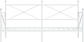vidaXL Κρεβάτι ημέρας χωρίς στρώμα Λευκό 90x200 cm Ατσάλι