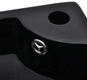 vidaXL Νιπτήρας με Οπή Υπερχείλισης Μαύρος 45 x 32 x 12,5 εκ.