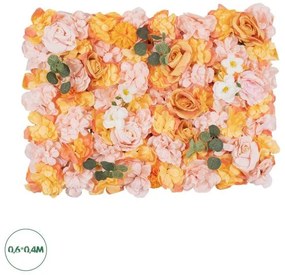 Artificial Garden ROSES STORY ORANGE 78333 Τεχνητό Διακοσμητικό Πάνελ Λουλουδιών-Κάθετος Κήπος σύνθεση Αμβροσία Μ60 Globostar 78333
