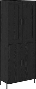 vidaXL Highboard 2 pcs Μαύρη Οξυά Επεξεργασμένο ξύλο