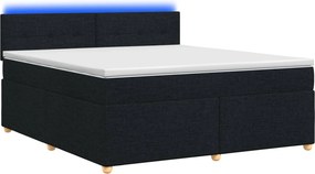 vidaXL Κρεβάτι box spring με στρώμα Μαύρο 180 x 200 cm Ύφασμα