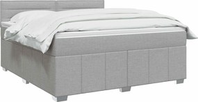 vidaXL Κρεβάτι box spring με στρώμα Ανοιχτό γκρι 160 x 200 cm Ύφασμα