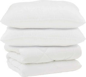 vidaXL Παπλωματοθήκη με Μαξιλάρια με μαξιλάρι 3 pcs Λευκό
