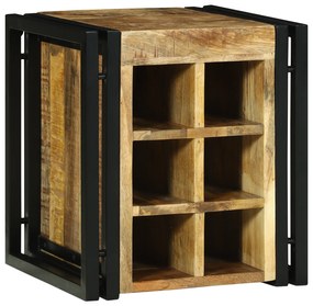 vidaXL Ράφι Κρασιού 34.5 x 35 x 39 εκ. Μασίφ Ξύλο Ραγισμένο Μάνγκο