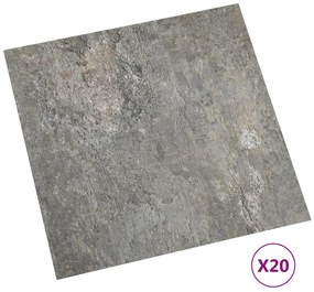 vidaXL Δάπεδο Αυτοκόλλητο Γκρι 20 τεμ. 1,86 μ² από PVC