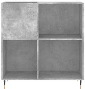 vidaXL Δισκοθήκη Γκρι Σκυροδέματος 84,5 x 38 x 89 εκ από Επεξεργ. Ξύλο