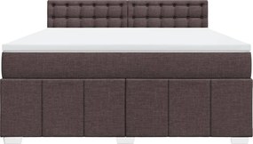 VidaXL Κρεβάτι Boxspring με Στρώμα Σκούρο Καφέ 180x200 εκ Υφασμάτινο