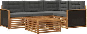 vidaXL Σειρά Καναπέ Εξωτερικού 5 pcs Φυσικό και Ανθρακί