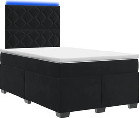 vidaXL Κρεβάτι box spring με στρώμα Μαύρο 120 x 200 cm Βελούδο