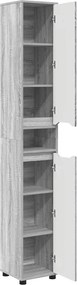 vidaXL Ντουλάπι Μπάνιου Γκρίζο Σονομα 30,5 x 30 x 195 εκ