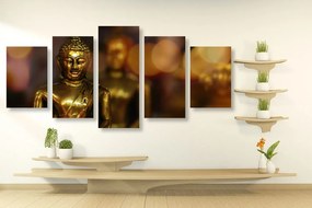 Εικόνα 5 μερών Βούδας με αφηρημένο φόντο - 200x100
