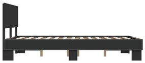 vidaXL Πλαίσιο Κρεβατιού Μαύρο 120x200 εκ. Επεξ. Ξύλο &amp; Μέταλλο