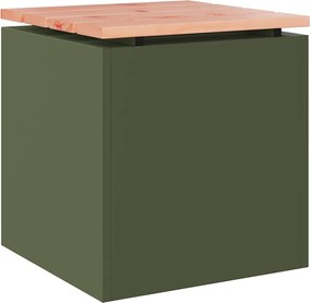 vidaXL Παγκάκι κήπου Λαδί 40 x 40 x 43 cm Ατσάλι