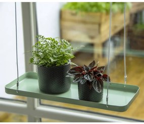 Esschert Design Δίσκος Φυτών Κρεμαστός Ορθογώνιος Πράσινος S - Πράσινο