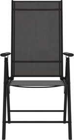 vidaXL Σετ Τραπεζαρίας Κήπου 7 Τεμαχίων Μαύρο από Αλουμίνιο