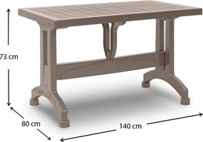 Τραπέζι πολυπροπυλενίου Callan Megapap χρώμα cappuccino 140x80x73εκ.