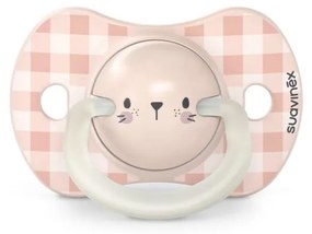 Suavinex Πιπίλα Φυσιολογική SX PRO Σιλικόνη Night&amp;Day 0-6μ Rabbit 2τεμ