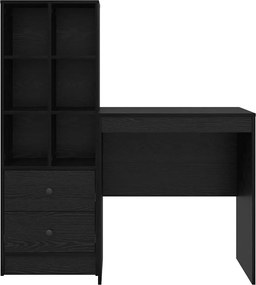 vidaXL Γραφείο με συρτάρι με ράφι με αποθήκευση 2 pcs Μαύρη Οξυά