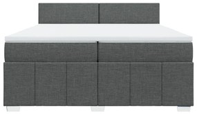 vidaXL Κρεβάτι Boxspring με Στρώμα Σκούρο Γκρι 200x200 εκ. Υφασμάτινο