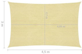 Πανί Σκίασης Μπεζ 3 x 4,5 μ. από HDPE 160 γρ/μ² - Μπεζ