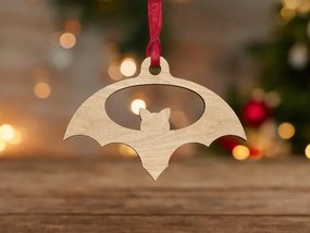 Σετ των 3 Intra απο ξύλο plywood 3mm-4mm πάχος – Νυχτερίδα αποκριάτικο στολίδι 10x10 cm INTRAVECTRY-MY550855