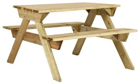 Τραπέζι Πικ-νικ με Παγκάκια 110x123x73 εκ. Εμποτ. Ξύλο Πεύκου