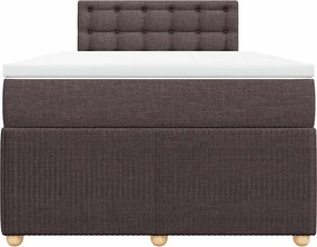 vidaXL Κρεβάτι Boxspring με Στρώμα Σκούρο Καφέ 120x190 εκ Υφασμάτινο