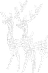 vidaXL Χριστουγεννιάτικοι Τάρανδοι 2 τεμ. Ψυχρό Λευκό 120 εκ. Ακρυλικό