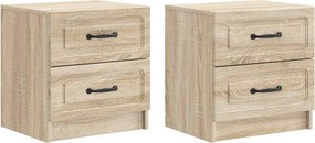 vidaXL Κομοδίνο 2 τεμ. Sonoma Δρυς 43 x 34,5 x 44,5 εκ