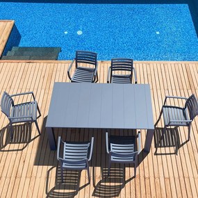 Σετ Τραπεζαρίας 7Τμχ Vegas Artemis Dark Grey PP 100x180/220x75cm