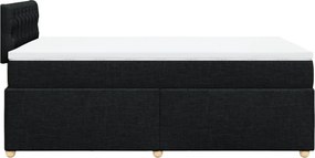 vidaXL Κρεβάτι Boxspring με Στρώμα Μαύρο 120x190 εκ. Υφασμάτινο