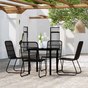 vidaXL Σετ Τραπεζαρίας Κήπου 5 Τεμαχίων Μαύρο