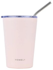 Θερμός-Ποτήρι Ανοξείδωτο Coffee Mug Homely Rose Quartz 400ml-9x8,5x13εκ. Estia 01-32678