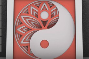 Σετ των 2 Intra απο ξύλο plywood 3mm-4mm πάχος – Yin Yang Flower Layered Mandala Δίασταση  20x20 cm INTRAFABR-29291250