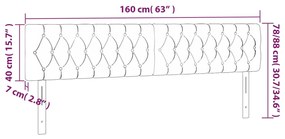 vidaXL Κεφαλάρι Κρεβατιού LED Μπλε 160x7x78/88 εκ. Υφασμάτινο