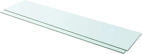 vidaXL Ράφια Πάνελ 2 τεμ. Διάφανα 110 x 25 εκ. Γυάλινα