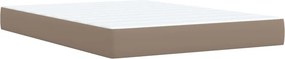 vidaXL Κρεβάτι Boxspring με Στρώμα Καπουτσίνο 140x200εκ.από Συνθ.Δέρμα