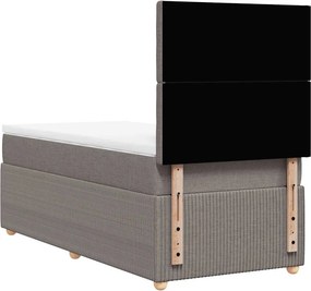 vidaXL Κρεβάτι Boxspring με Στρώμα Taupe 90x200 εκ. Υφασμάτινο