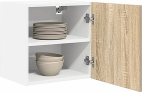 vidaXL Κρεμαστό ντουλάπι με πόρτα Riga 2 pcs Σομόνα Δρυς και Λευκό