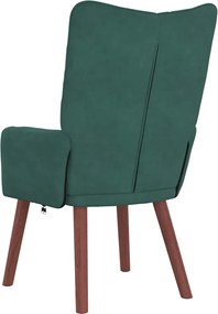 vidaXL Πολυθρόνα Σκούρο Πράσινο 63 x 67 x 94 εκ. Βελούδο