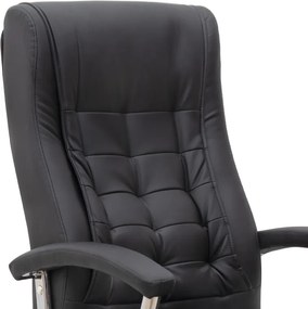 Καρέκλα γραφείου διευθυντική Vision Megapap από τεχνόδερμα χρώμα μαύρο 63x70x112/120εκ.
