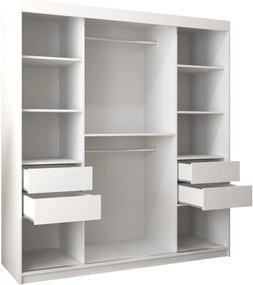 Ντουλάπα Flutes 180 Συρόμενη-Λευκό