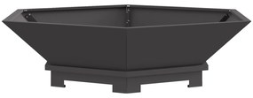 vidaXL Φωτιά Πυρκαγιάς Εξαγωνική Μαύρη 100x100x28 εκ Ατσάλι