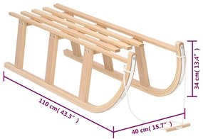 vidaXL Έλκηθρο Χιονιού 110 x 40 x 34 εκ. από Κόντρα Πλακέ